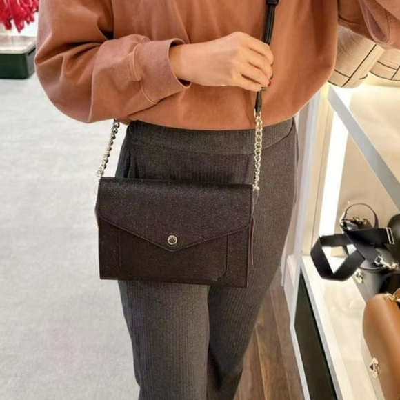 Kate Spade♠️NY Black	 Flap Tinsel Shimmer Crossbody Bag NWT - Picture 15 of 16